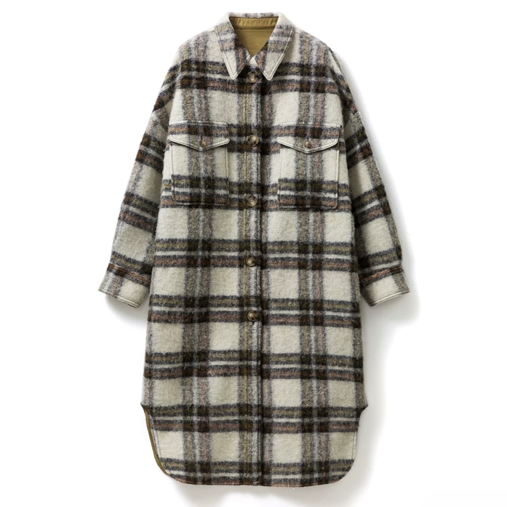 Rumere Oversized Tweed Wool Coat – Timeless Plaid, XS (Fits US 2-6)